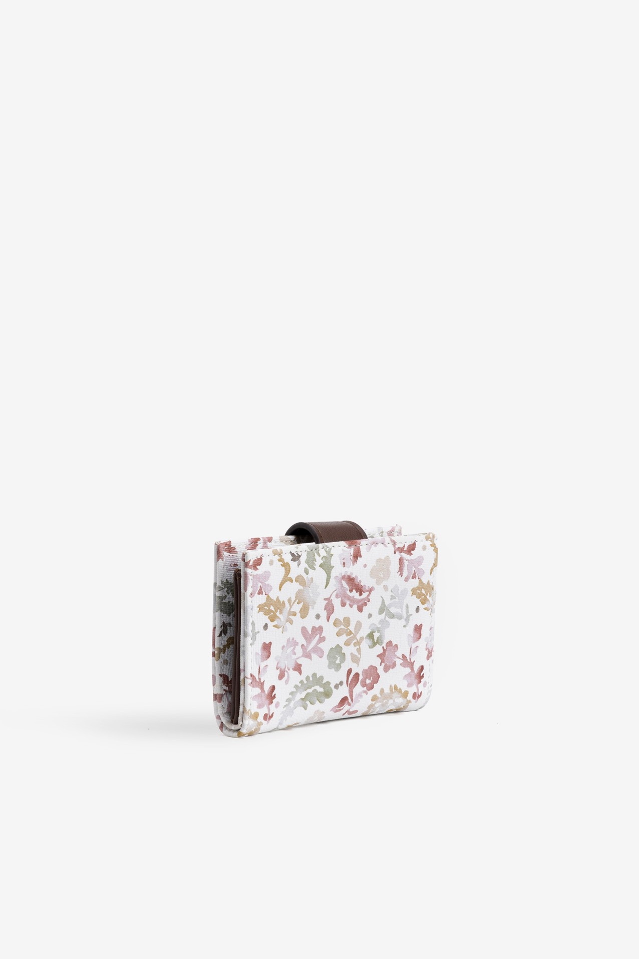 Porta-moedas floral rosa