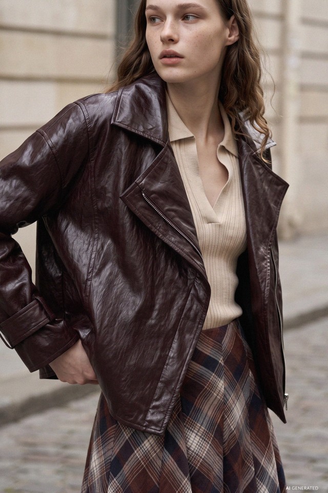 Oversized Dark Cherry Short Jacket