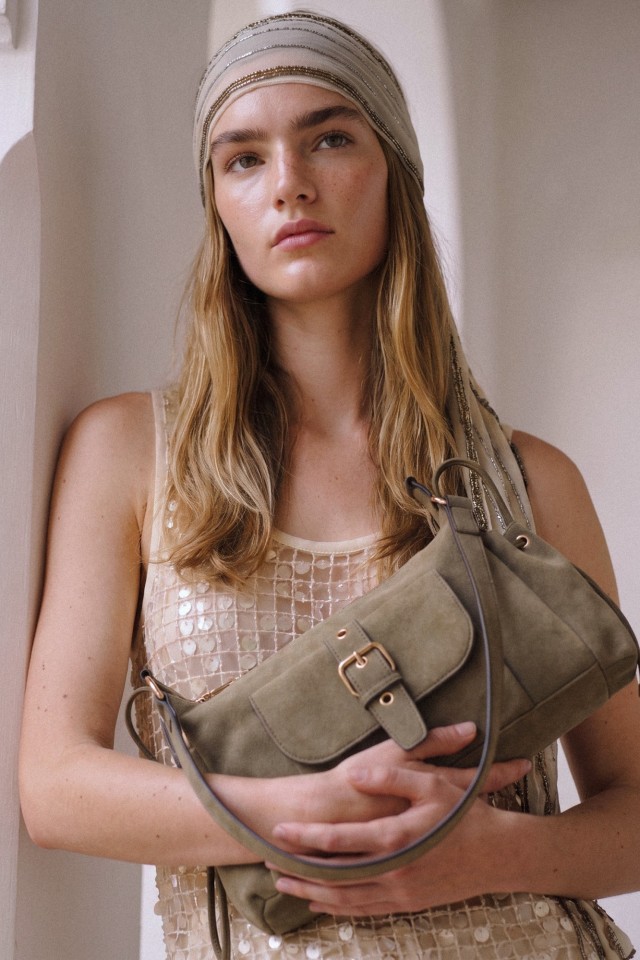 Green Shoulder Bag Buckle Detail