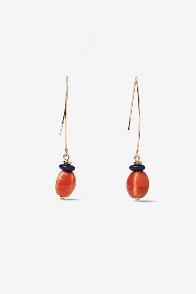 Gold Long Beaded Earrings