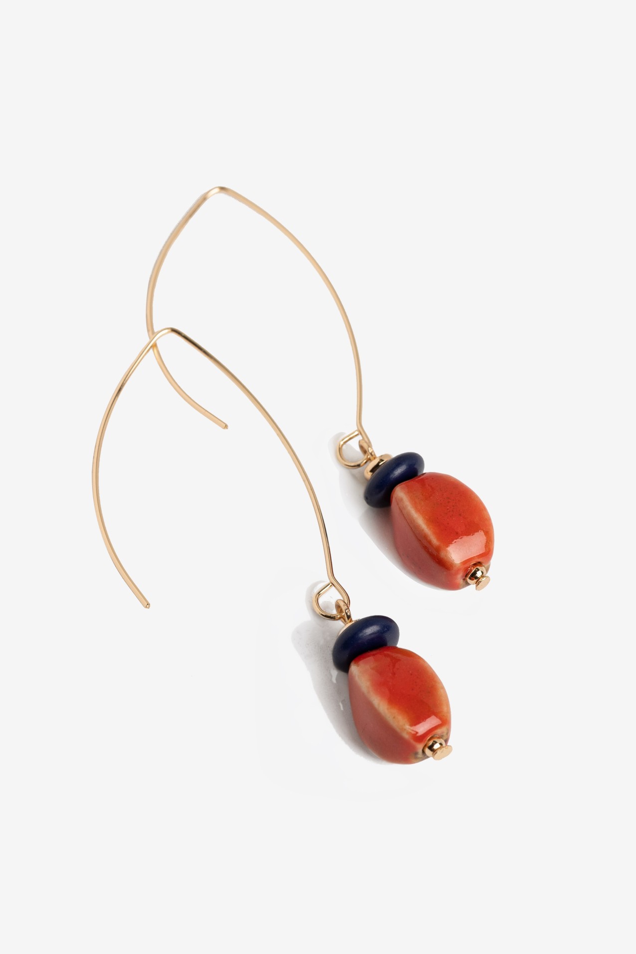 Gold Long Beaded Earrings
