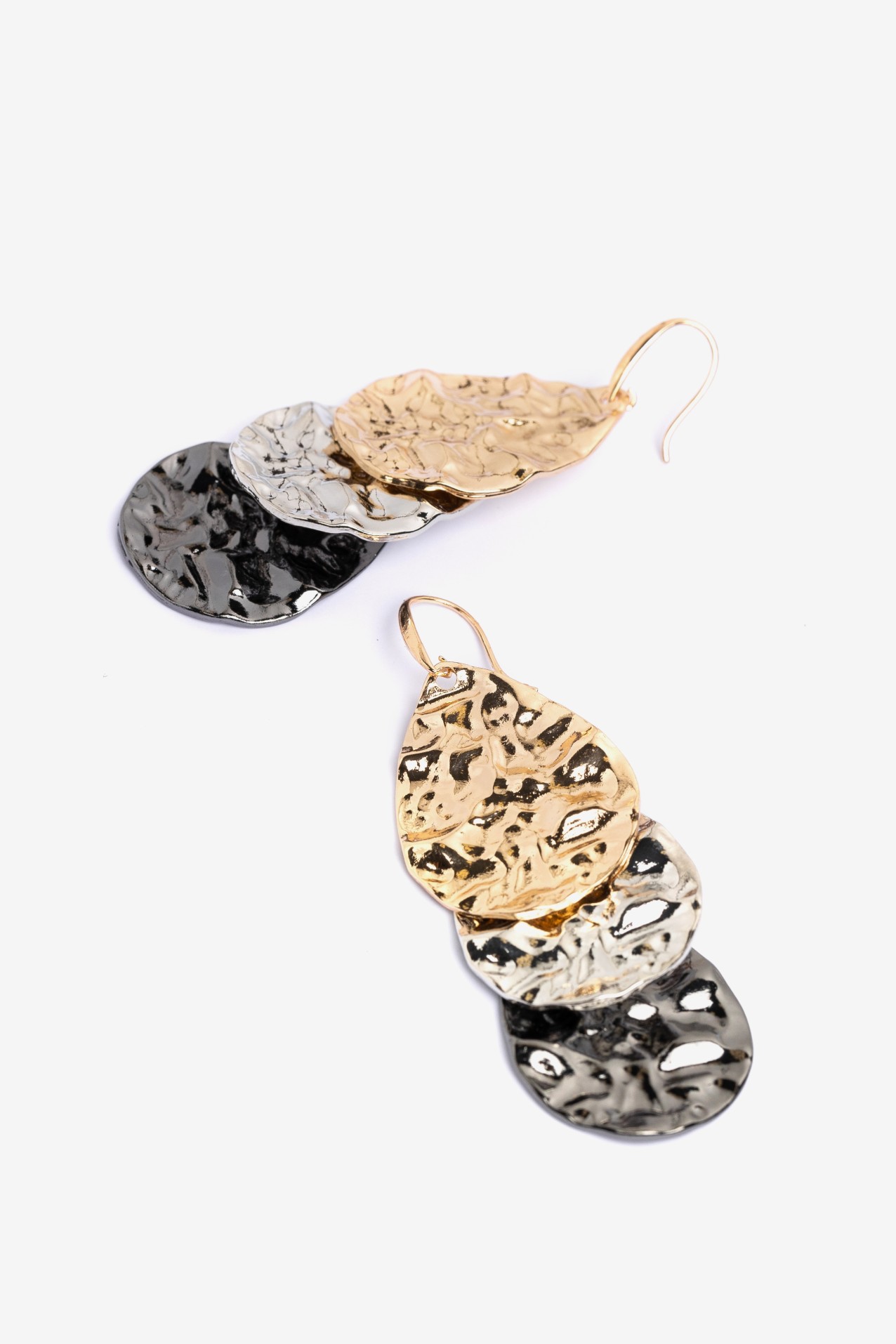 Textured Drop Metal Earrings