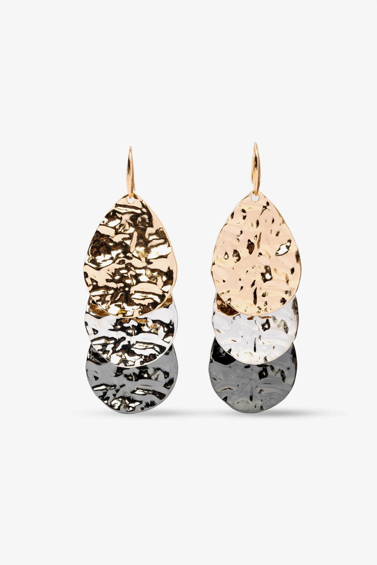 Textured Drop Metal Earrings