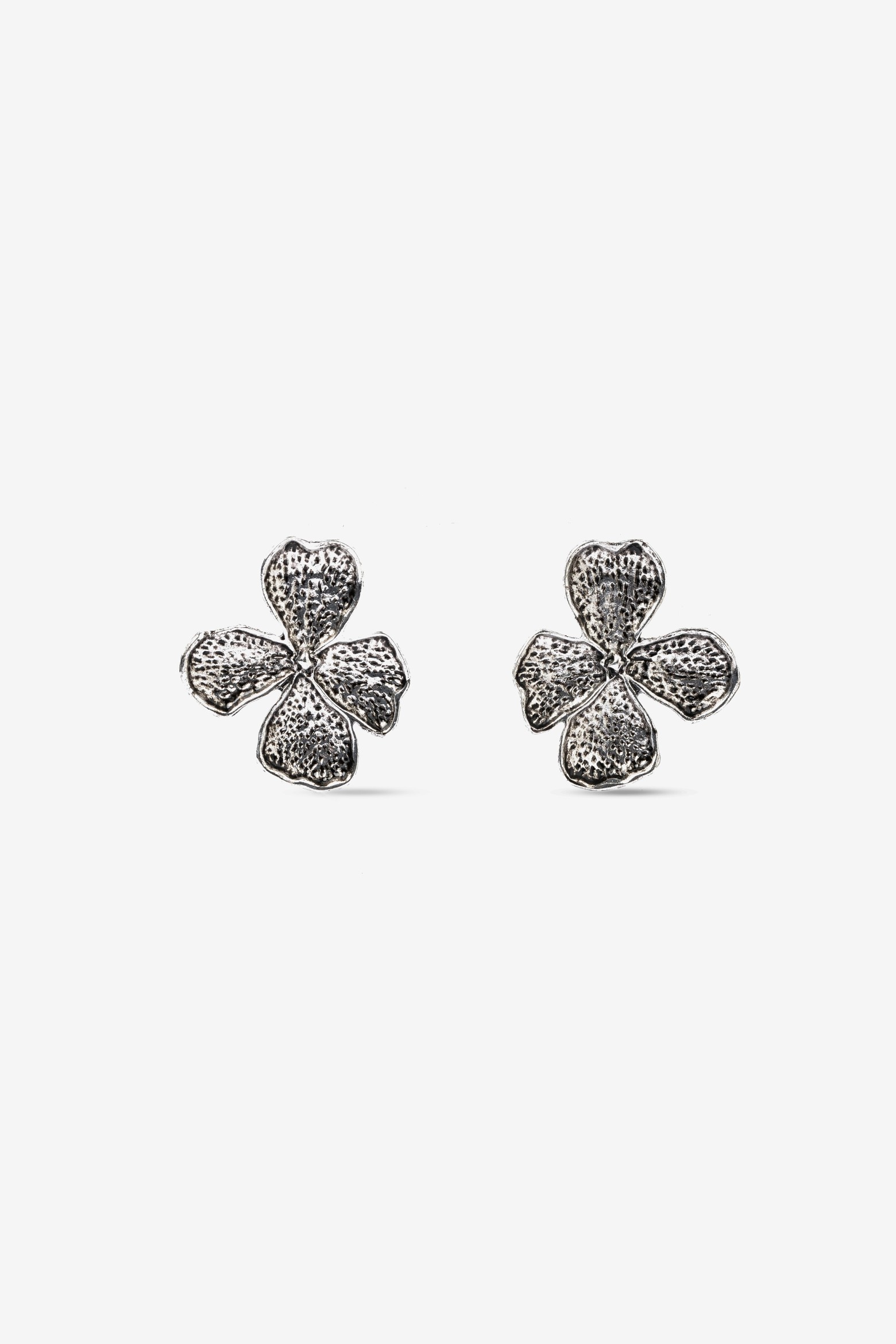 Silver Flower Pearl Earrings
