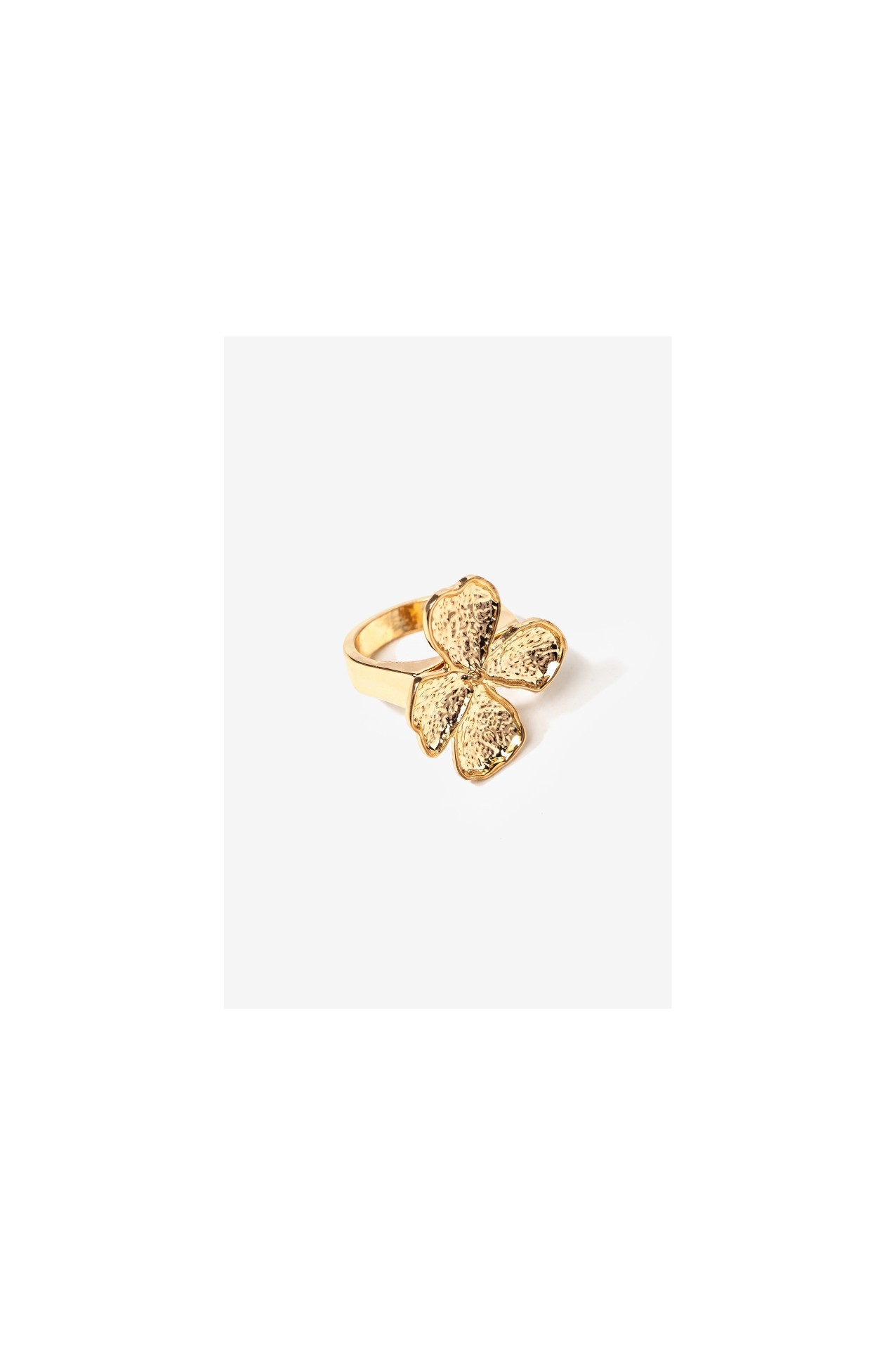 Textured Flower Gold Ring
