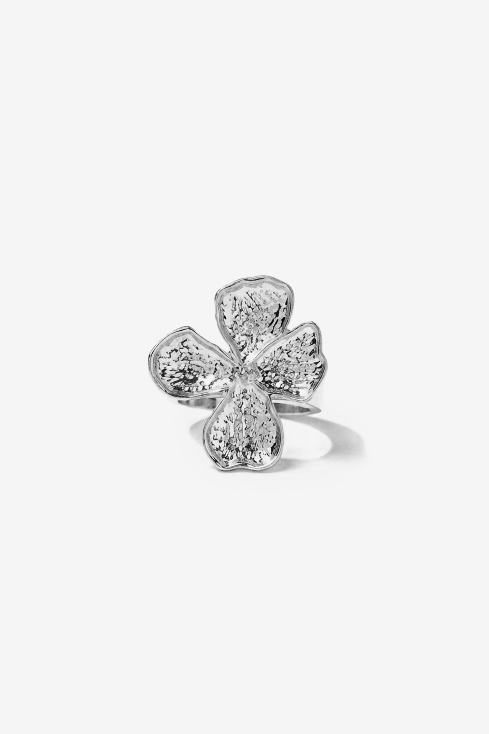 Textured Silver Flower Ring