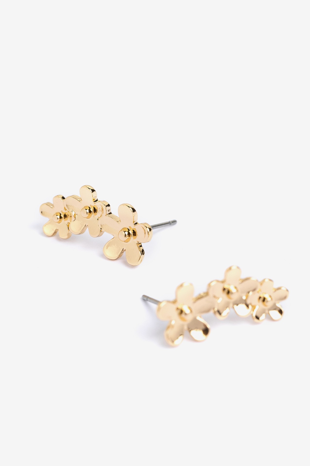 Golden Flower Stud Earrings