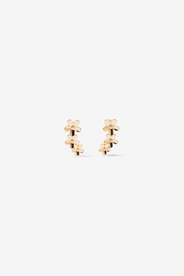 Golden Flower Stud Earrings