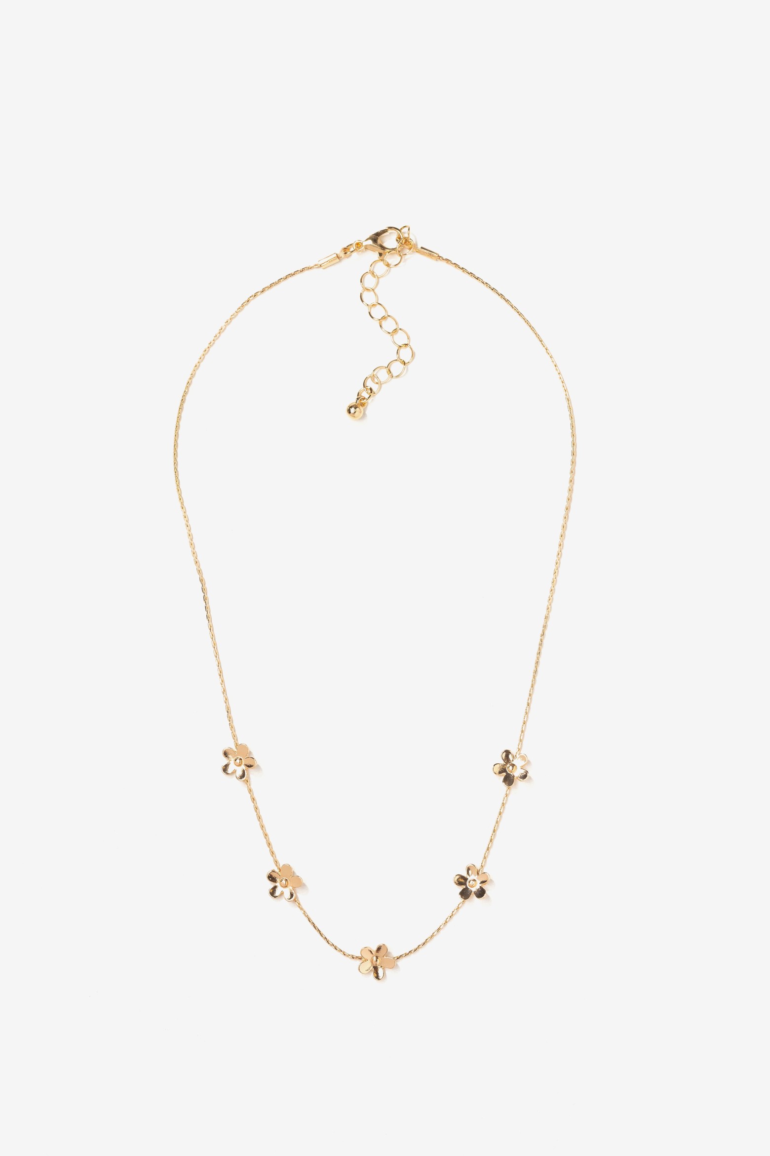 Gold Flower Chain Necklace