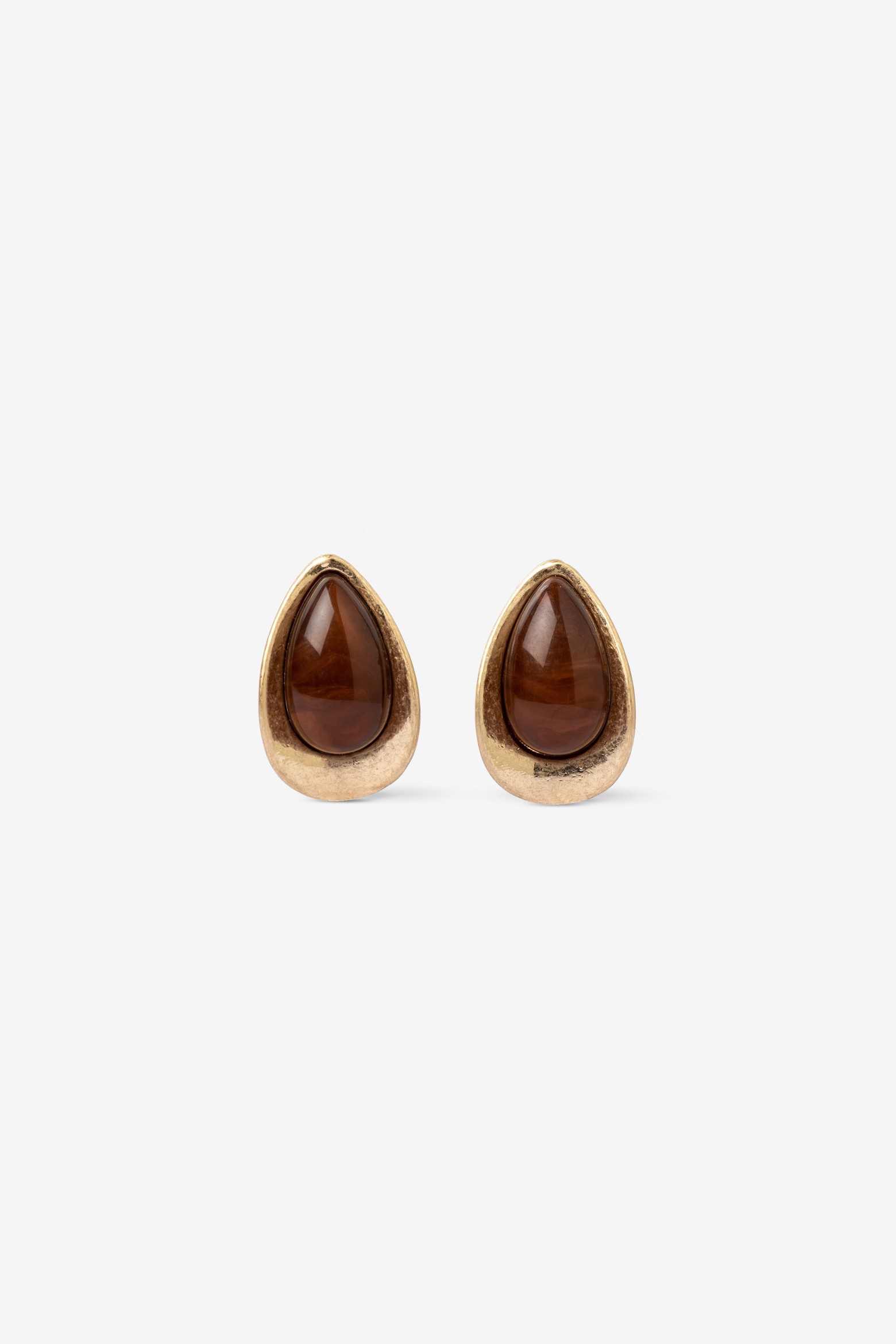 Gold Teardrop Stud Earrings