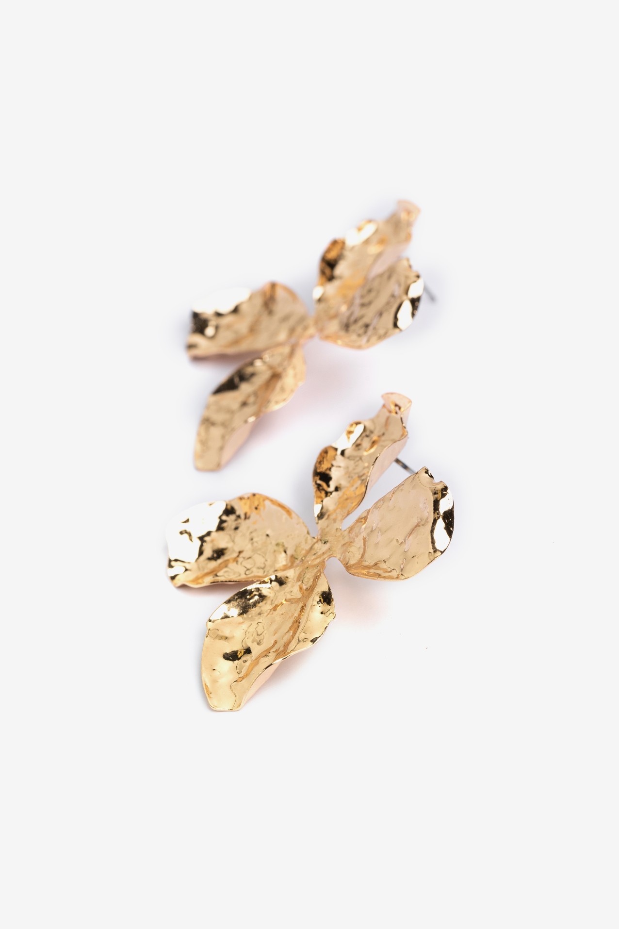 Textured Gold Flower Earrings