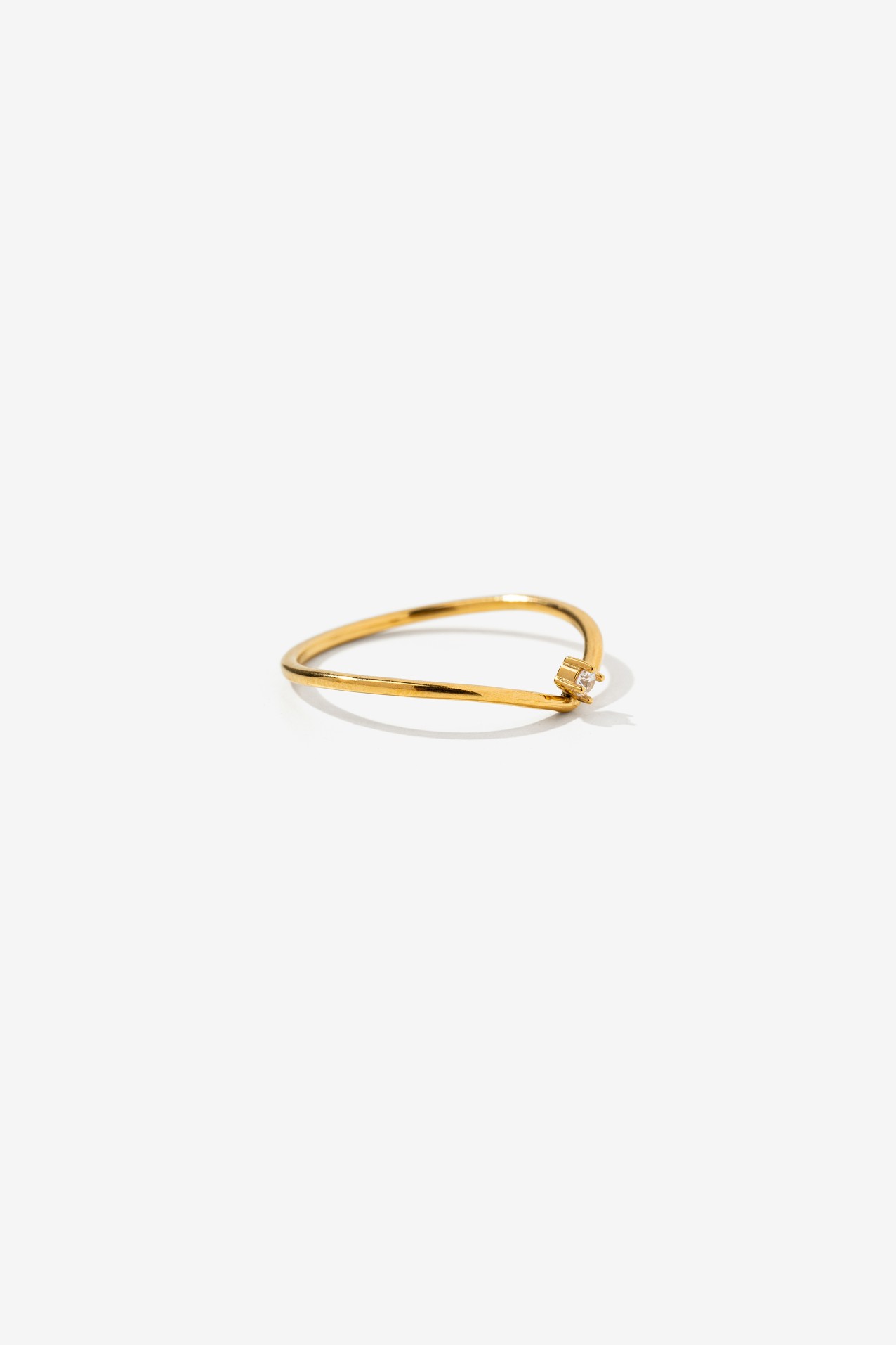 Stainless Steel Ring with Gemstones