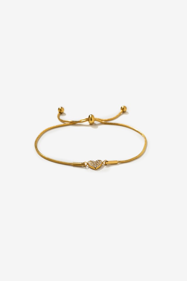 Shiny Stainless Steel Heart Bracelet