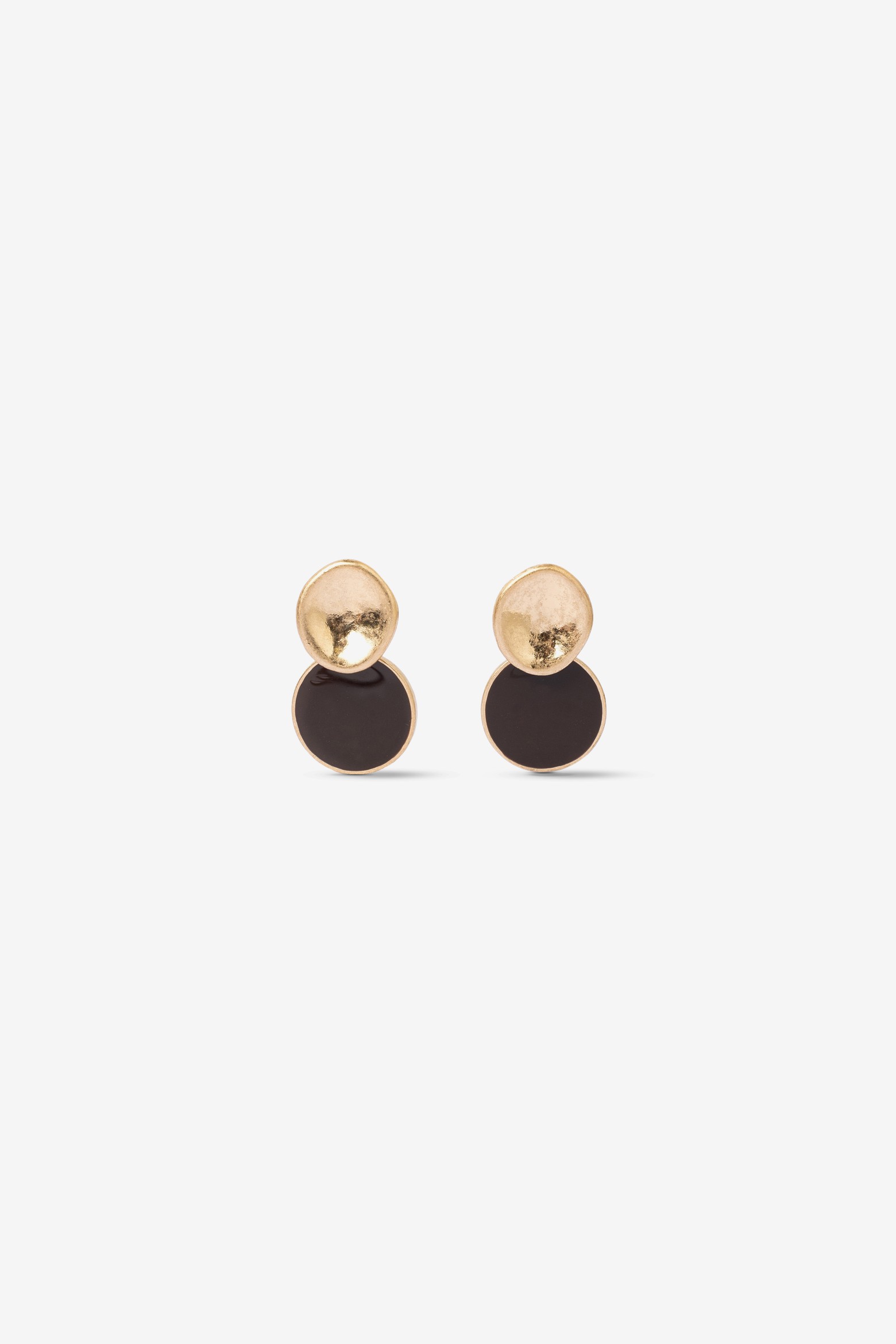 Gold Black Dual Earrings
