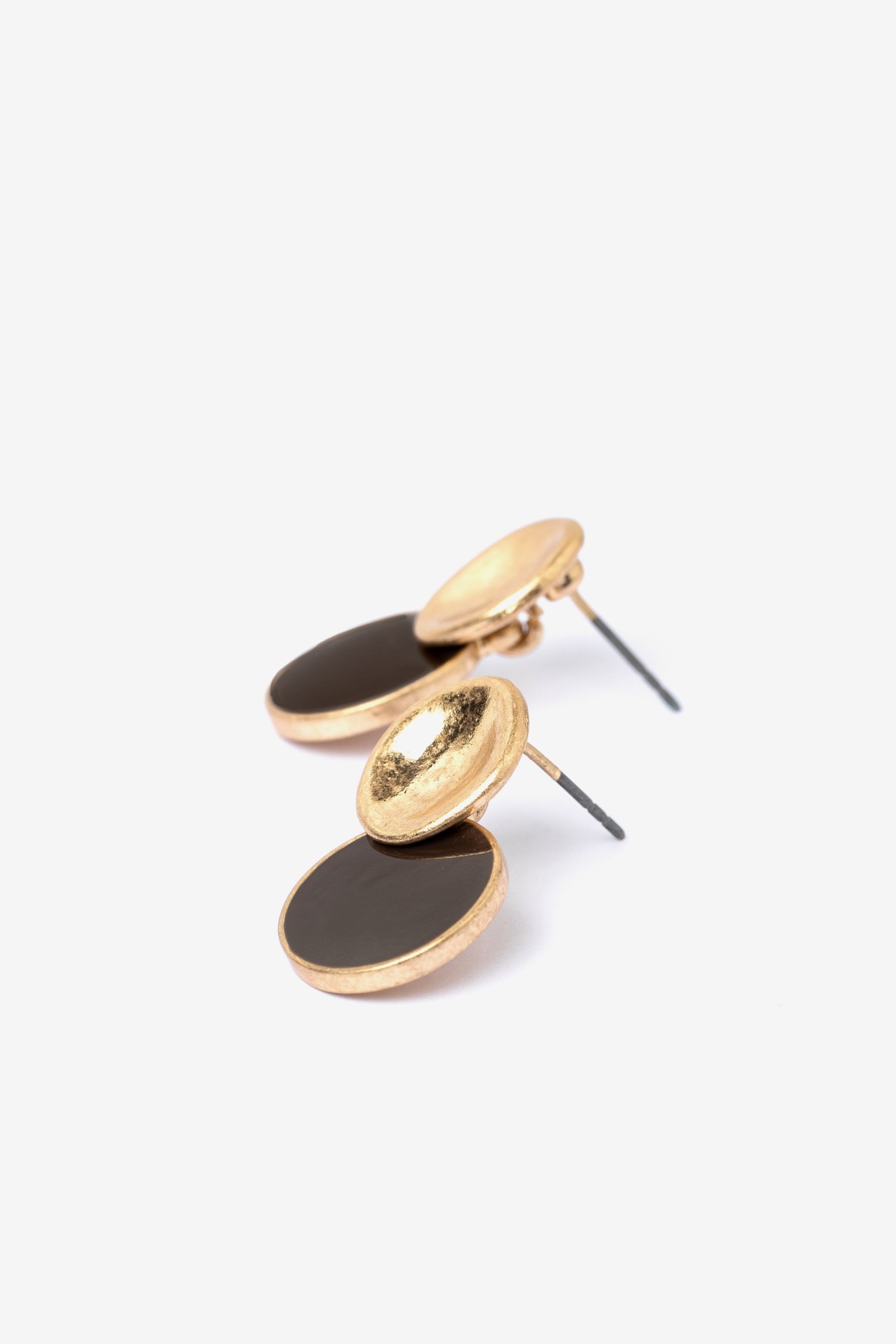 Gold Black Dual Earrings