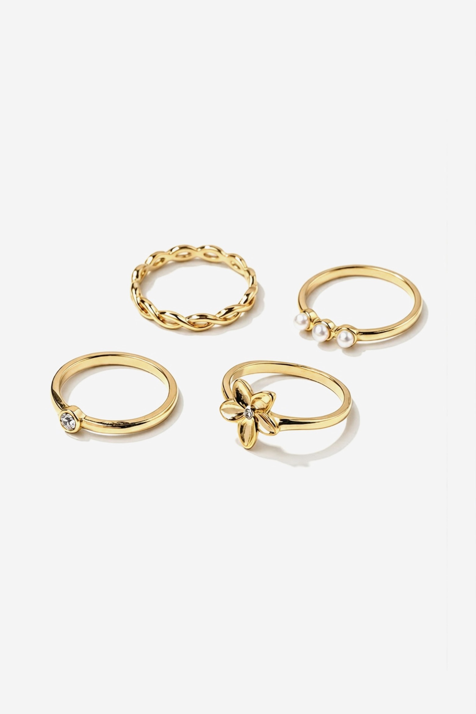 Set of Four Gold Rings