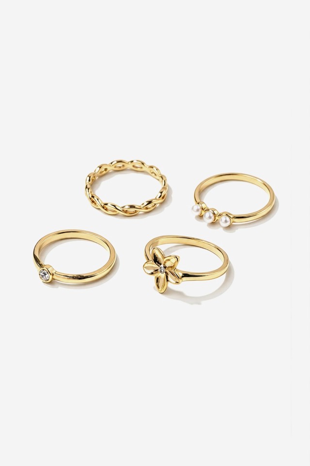 Set of Four Gold Rings