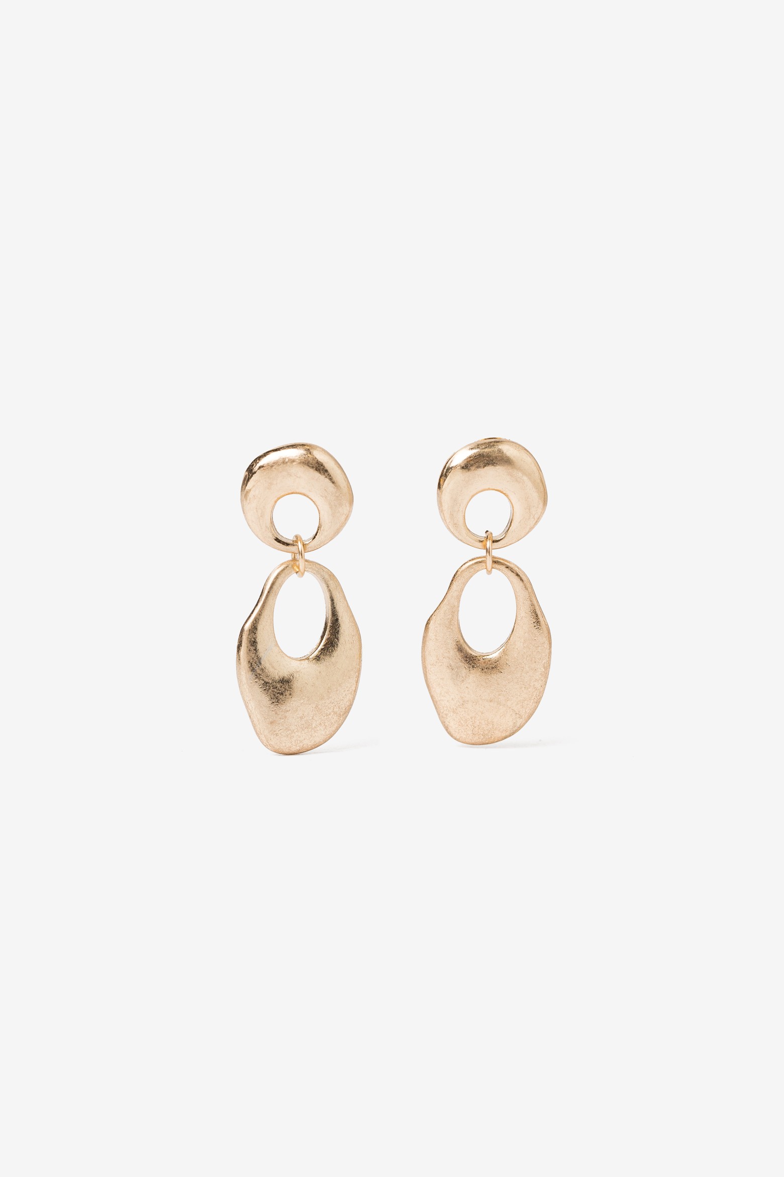 Gold Organic Drop Earrings
