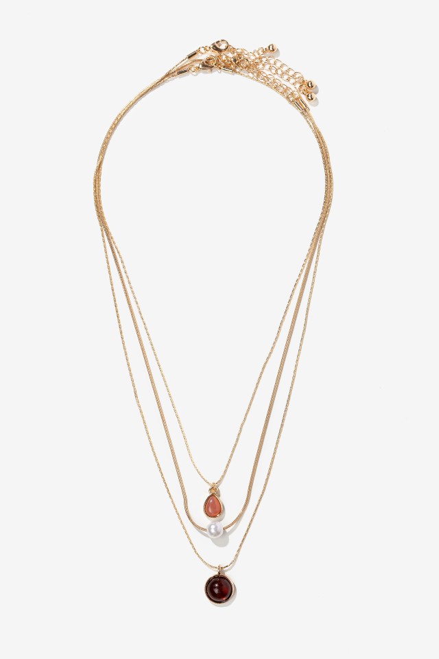 Golden Layered Pendant Necklace