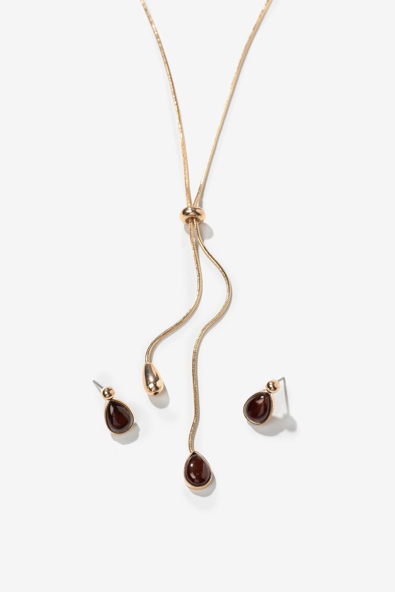 Gold Necklace and Earrings Set
