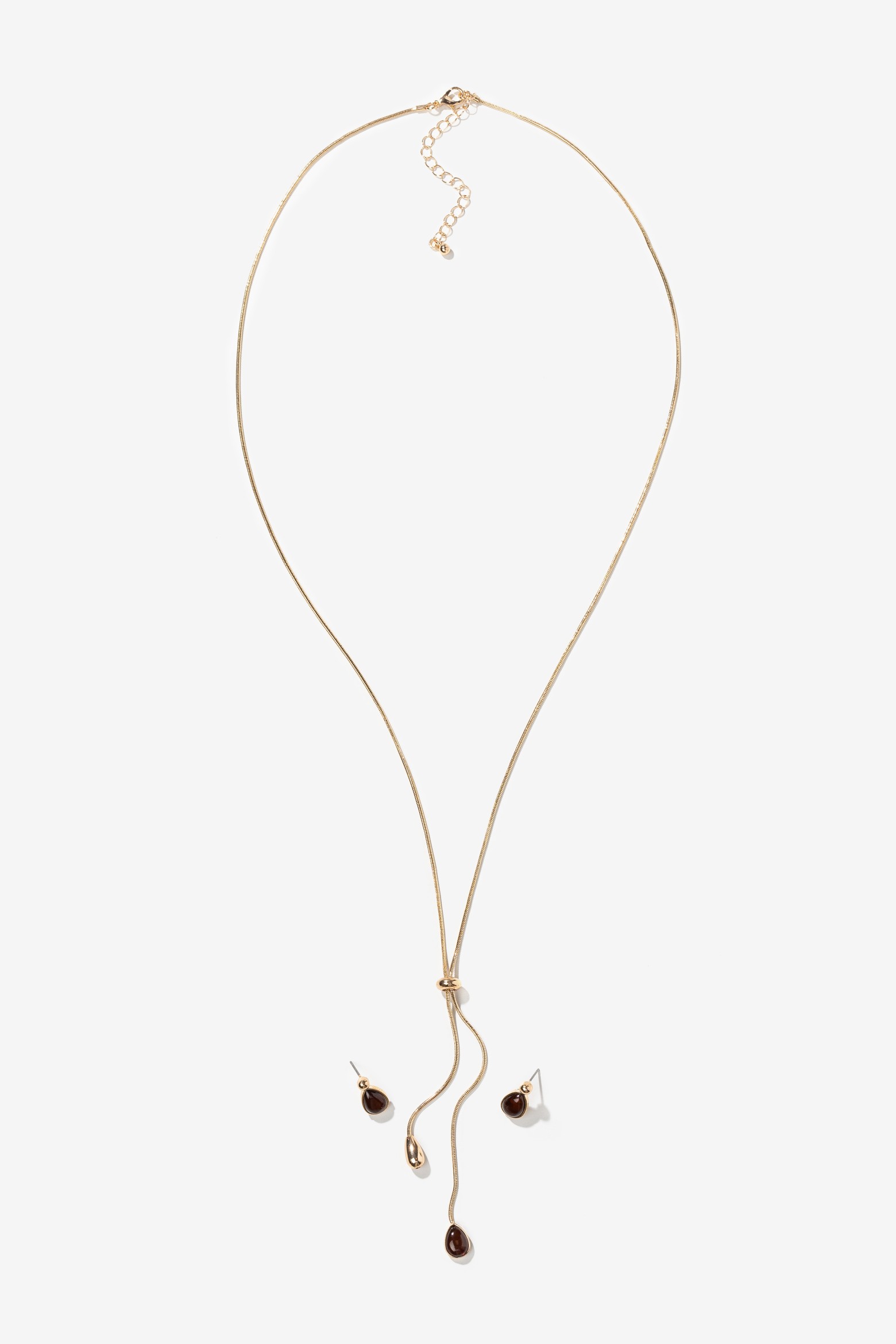 Gold Necklace and Earrings Set