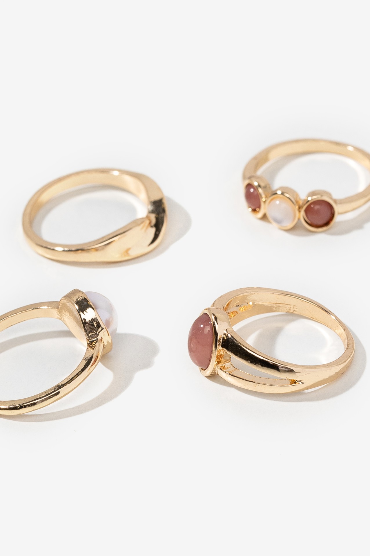 Set of Four Pink Rings