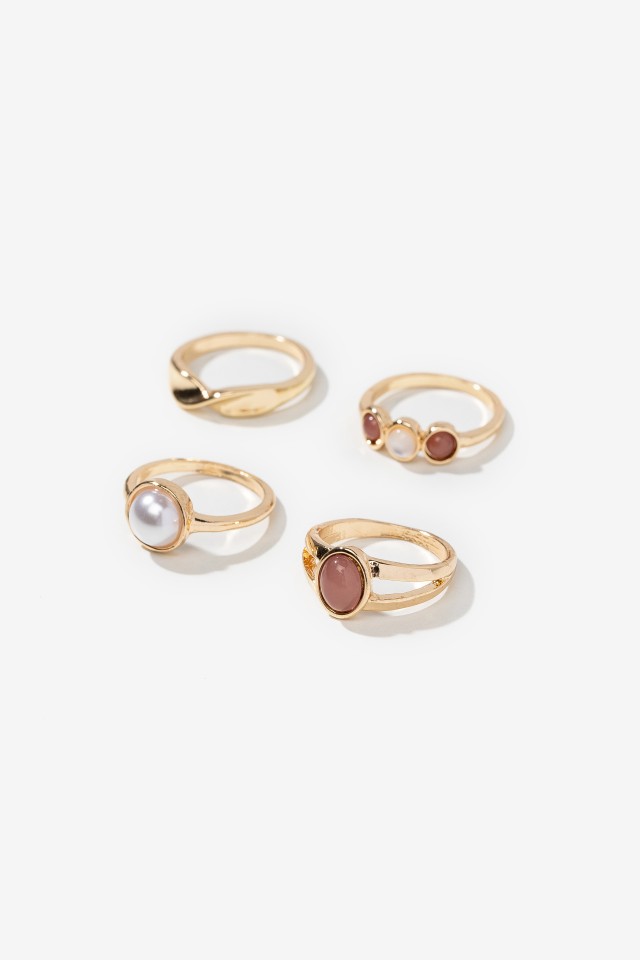 Set of Four Pink Rings