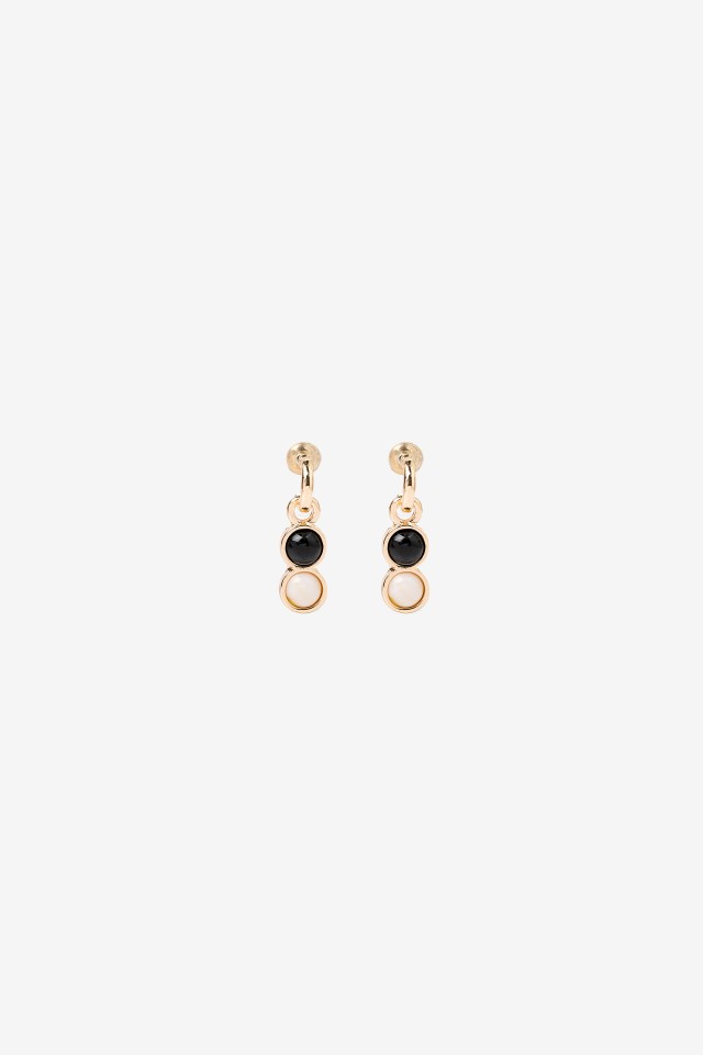 Small Black and Pearl Earrings