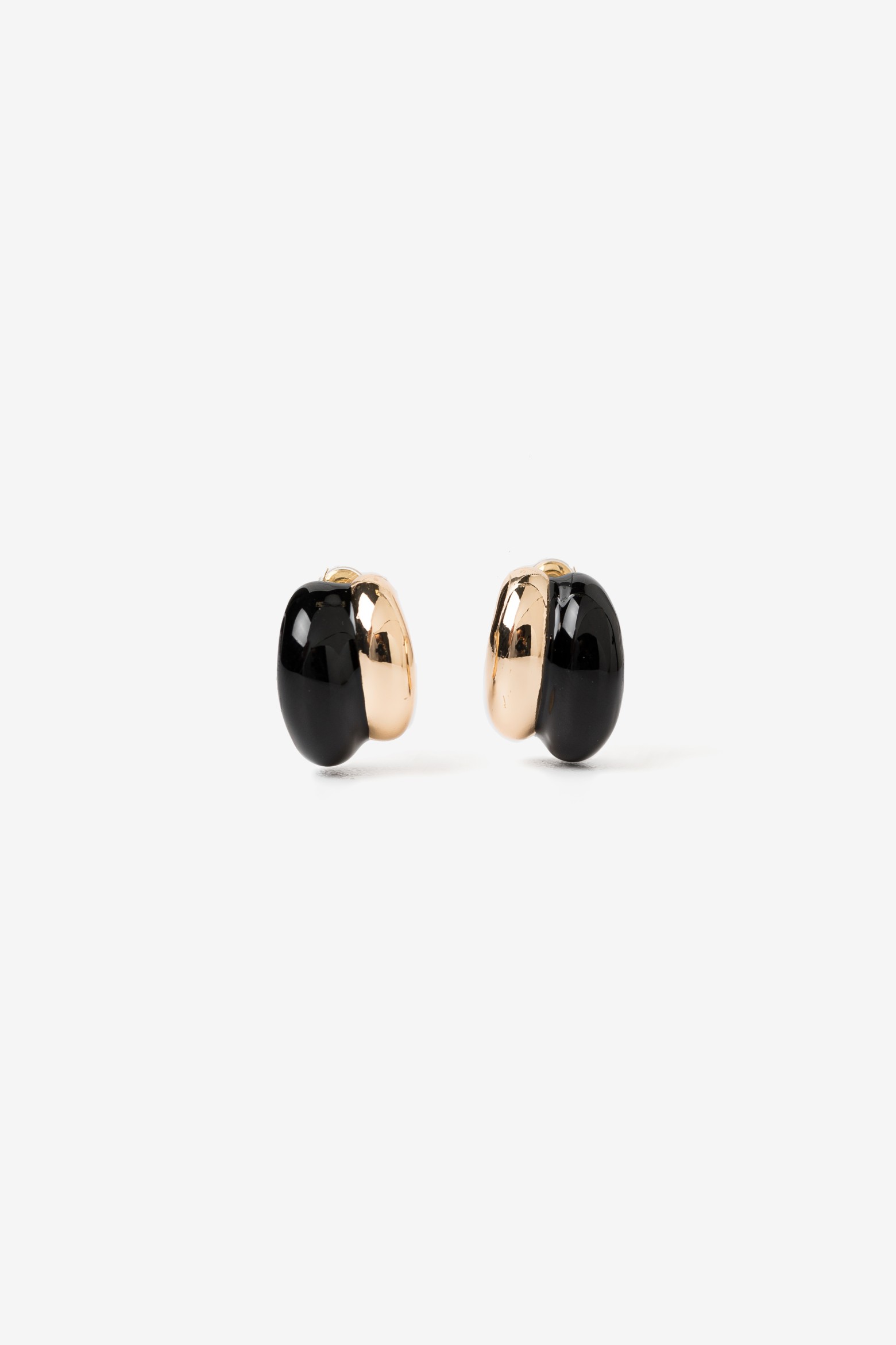 Chunky Gold Black Earrings