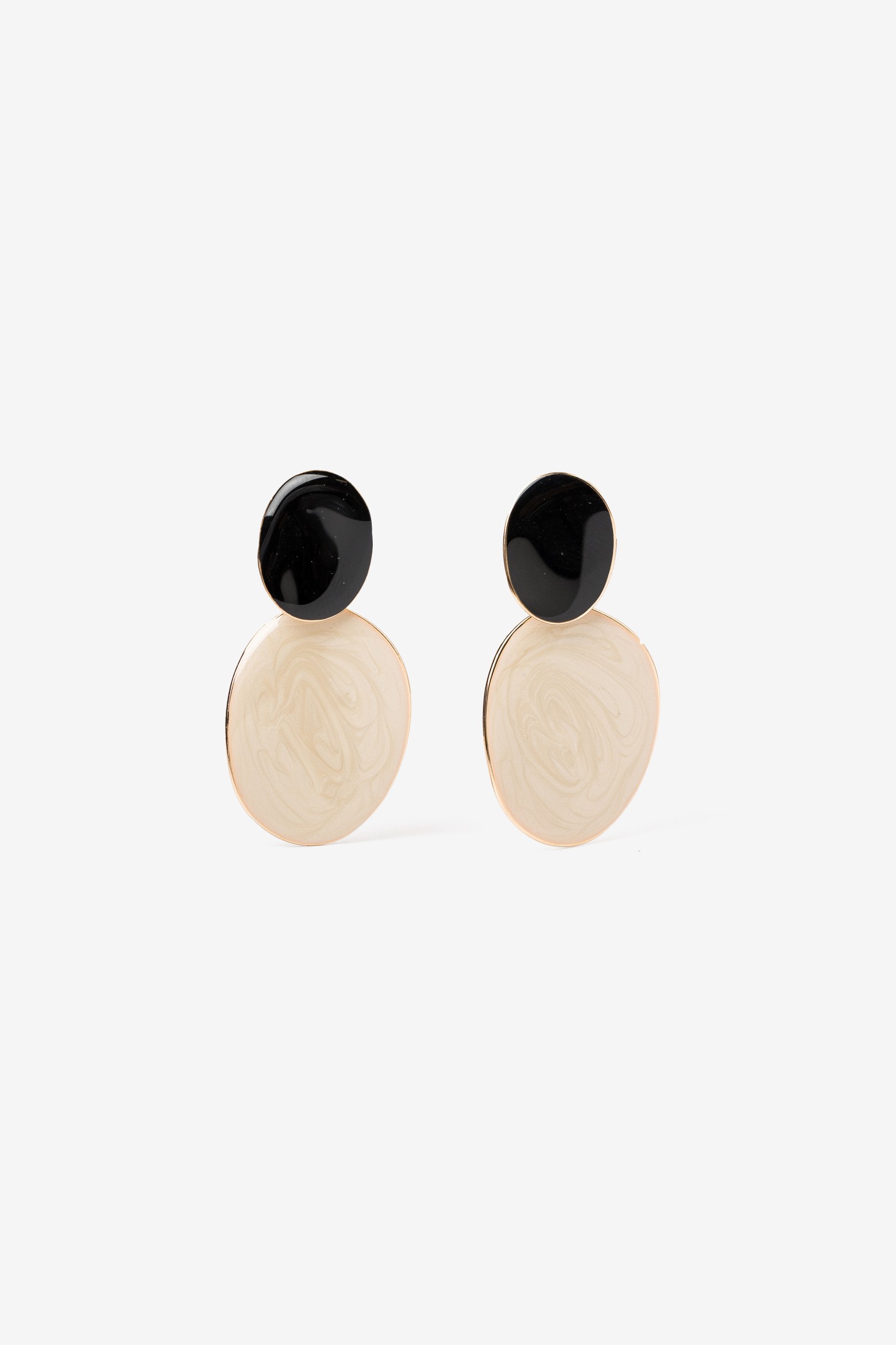 Black and Beige Earrings