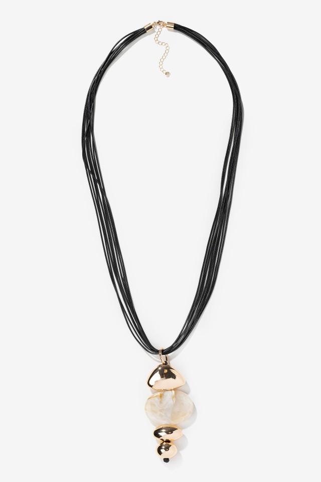 Chunky Black Cord Necklace