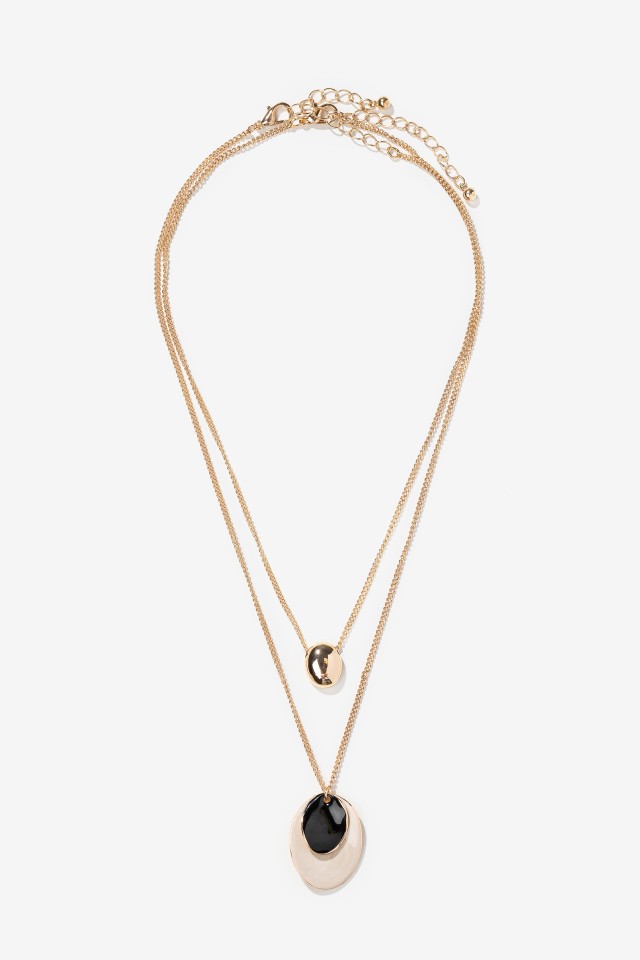 Double gold necklace ovals
