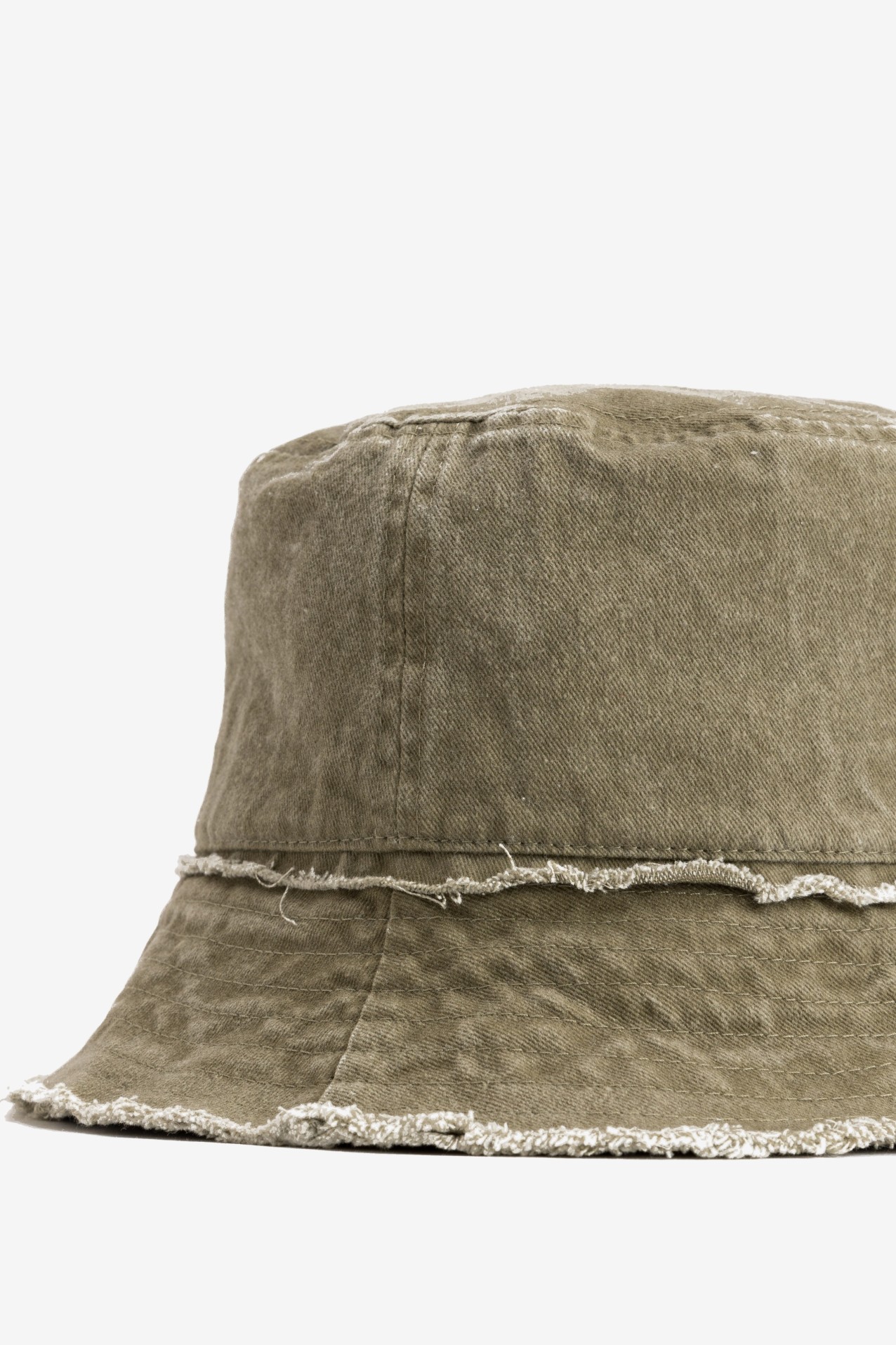 Green Frayed Bucket Hat
