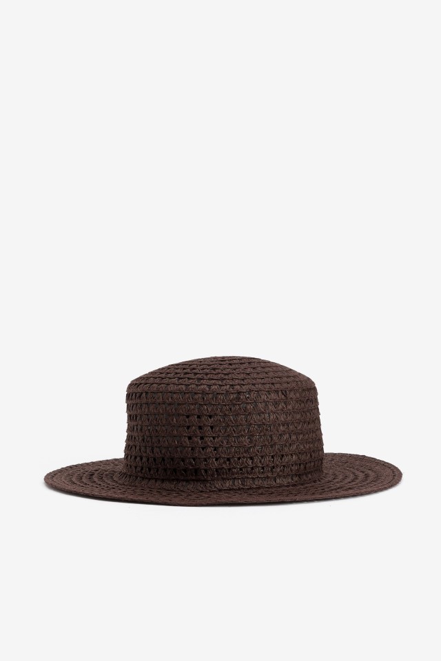 Brown Straw Wide Brim Hat
