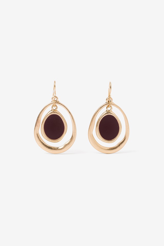 Gold Oval Minimal Earrings