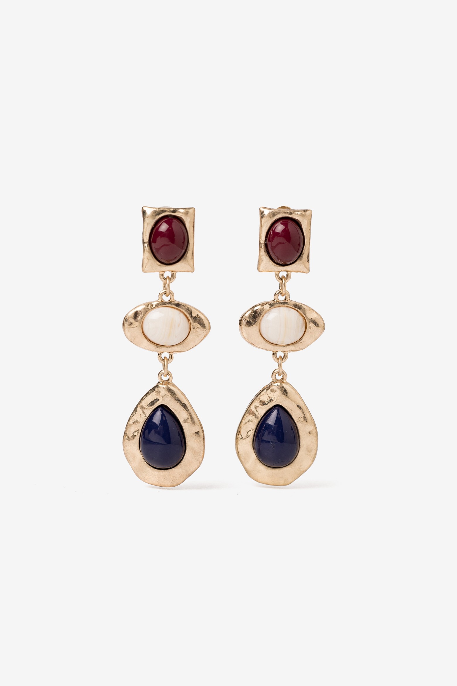 Gold Earrings With Stones