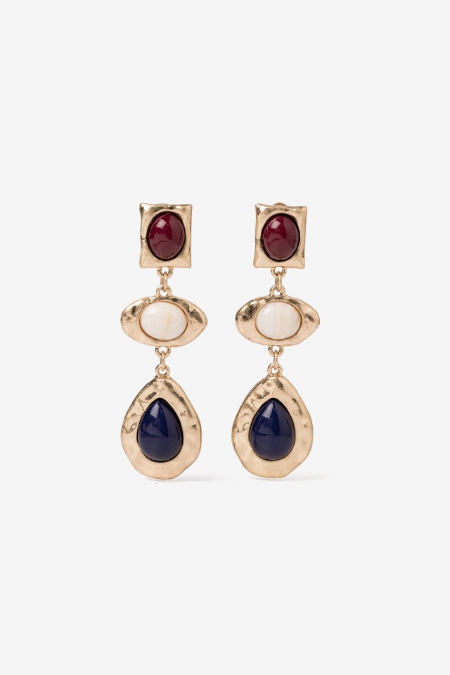 Gold Earrings With Stones