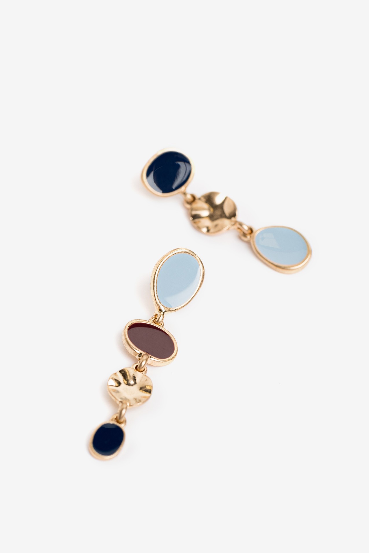 Asymmetric Gold Earrings Duo