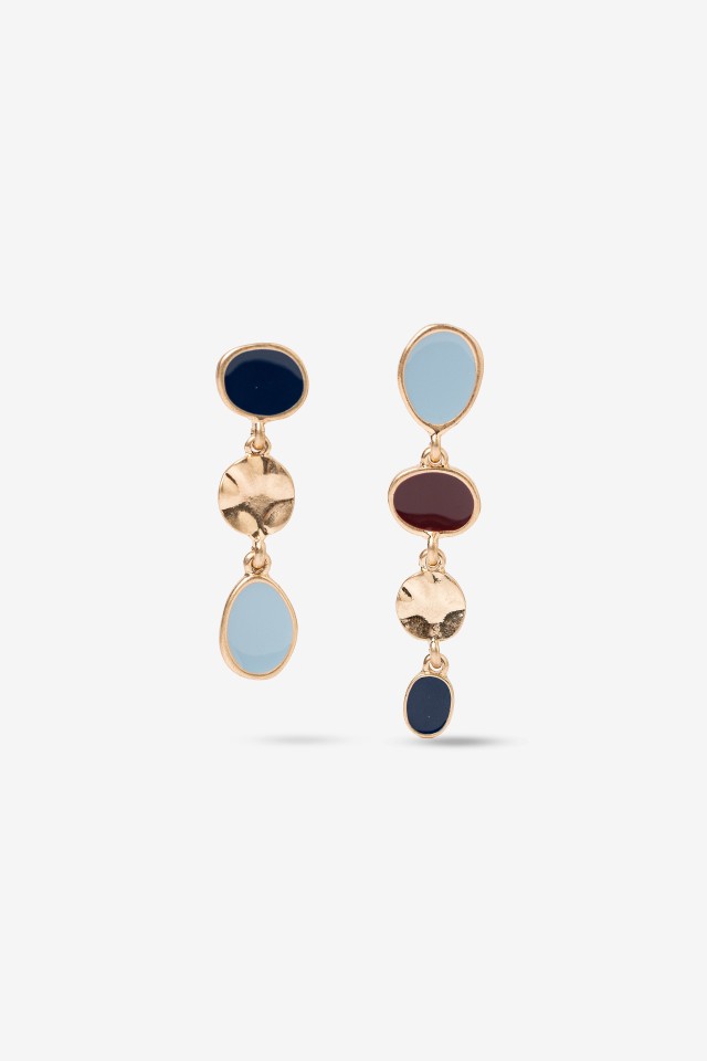 Asymmetric Gold Earrings Duo