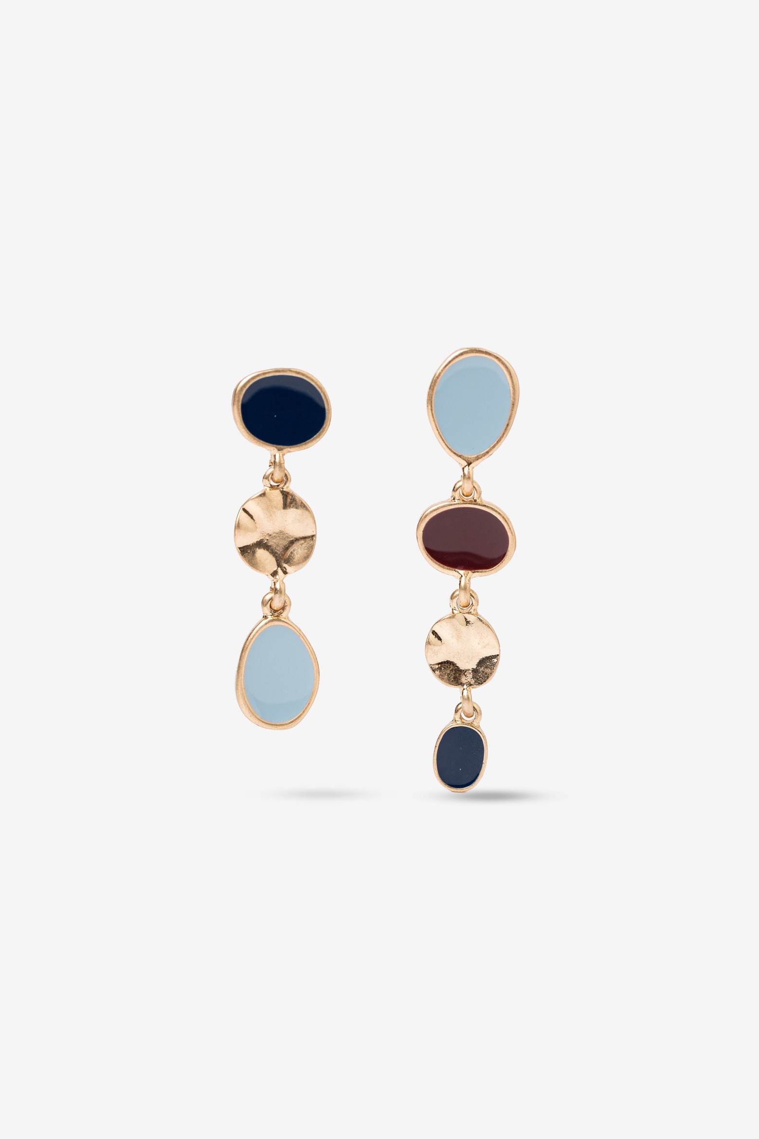 Asymmetric Gold Earrings Duo