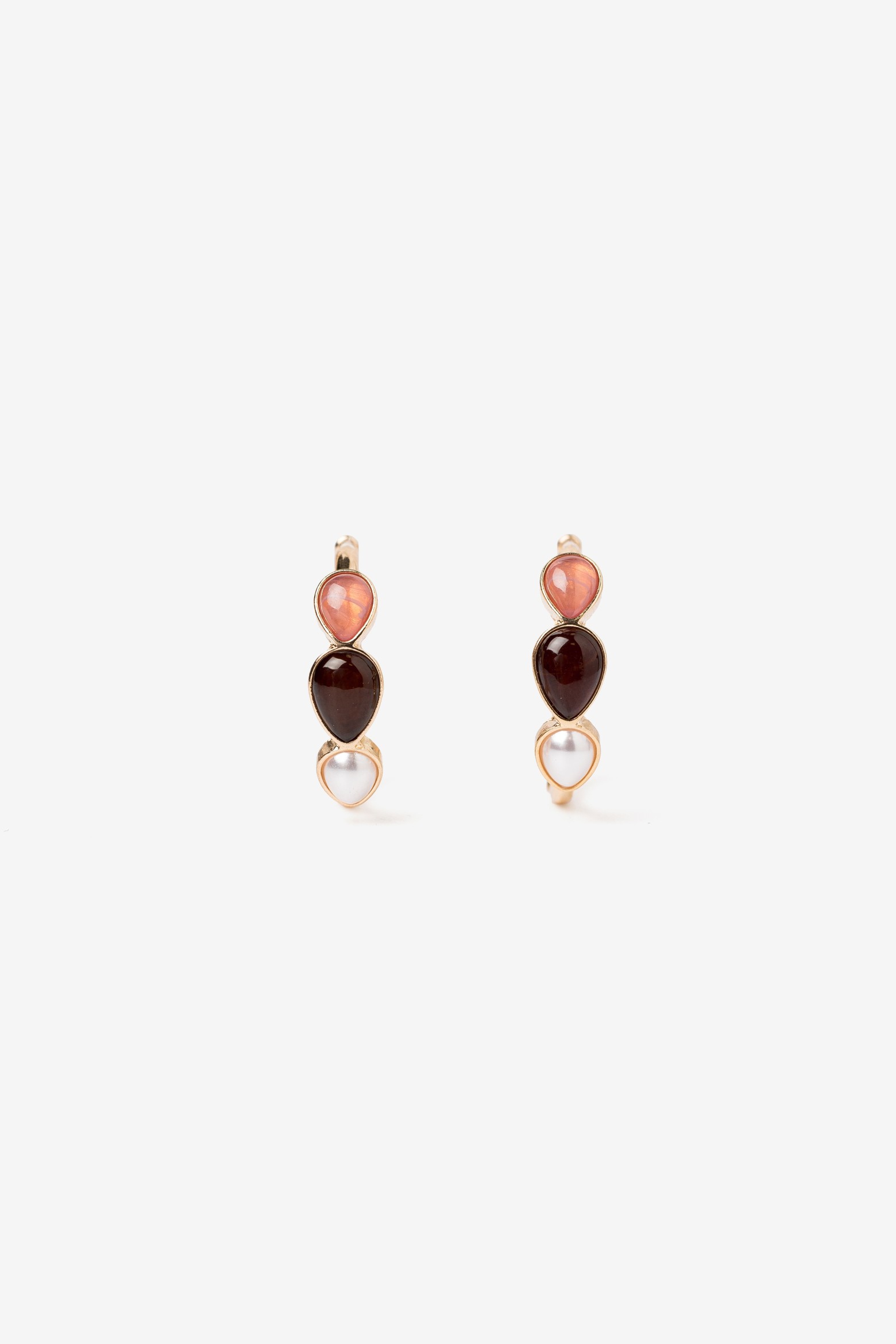 Gold Hoops With Color Stones