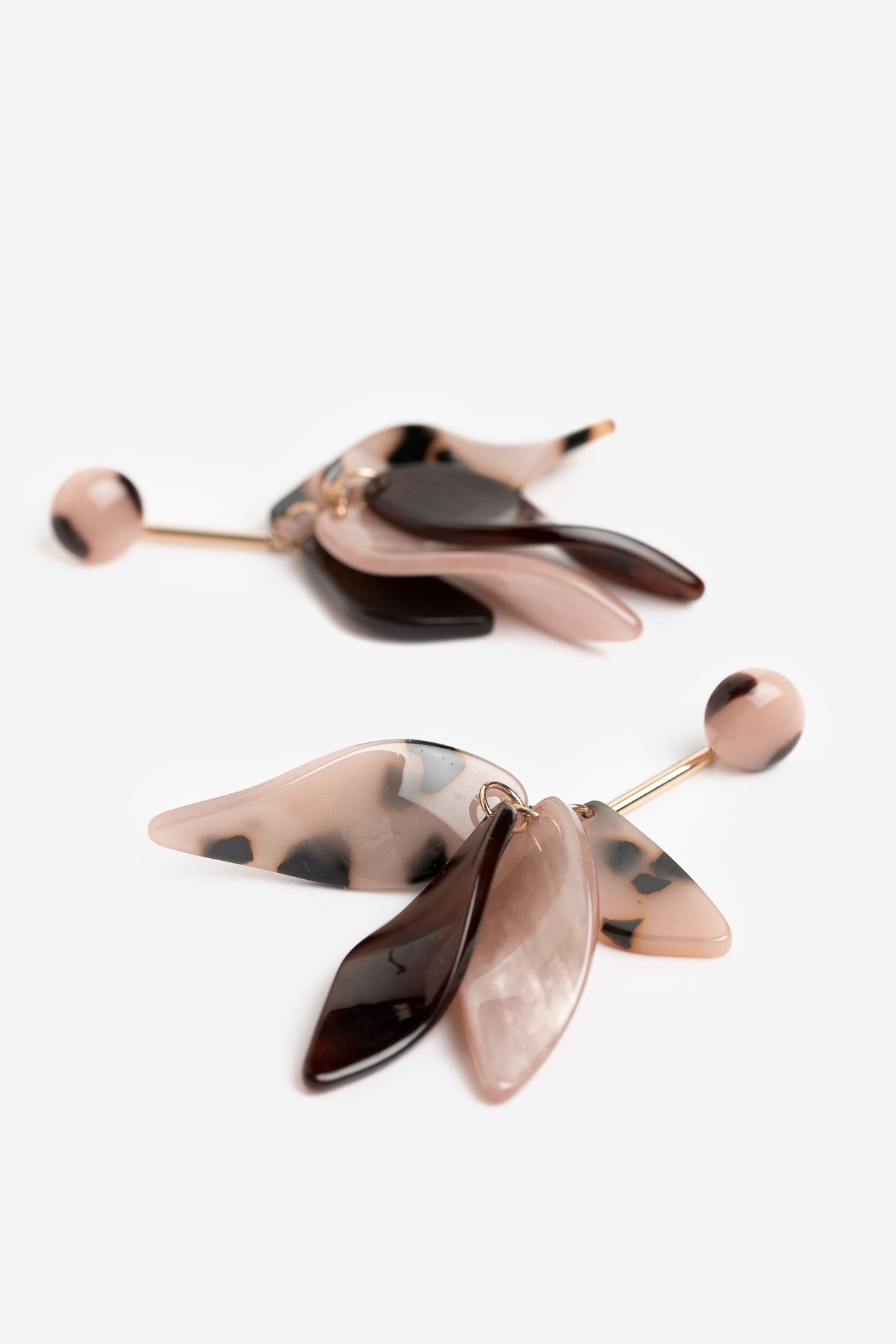 Pink Leaf Drop Earrings