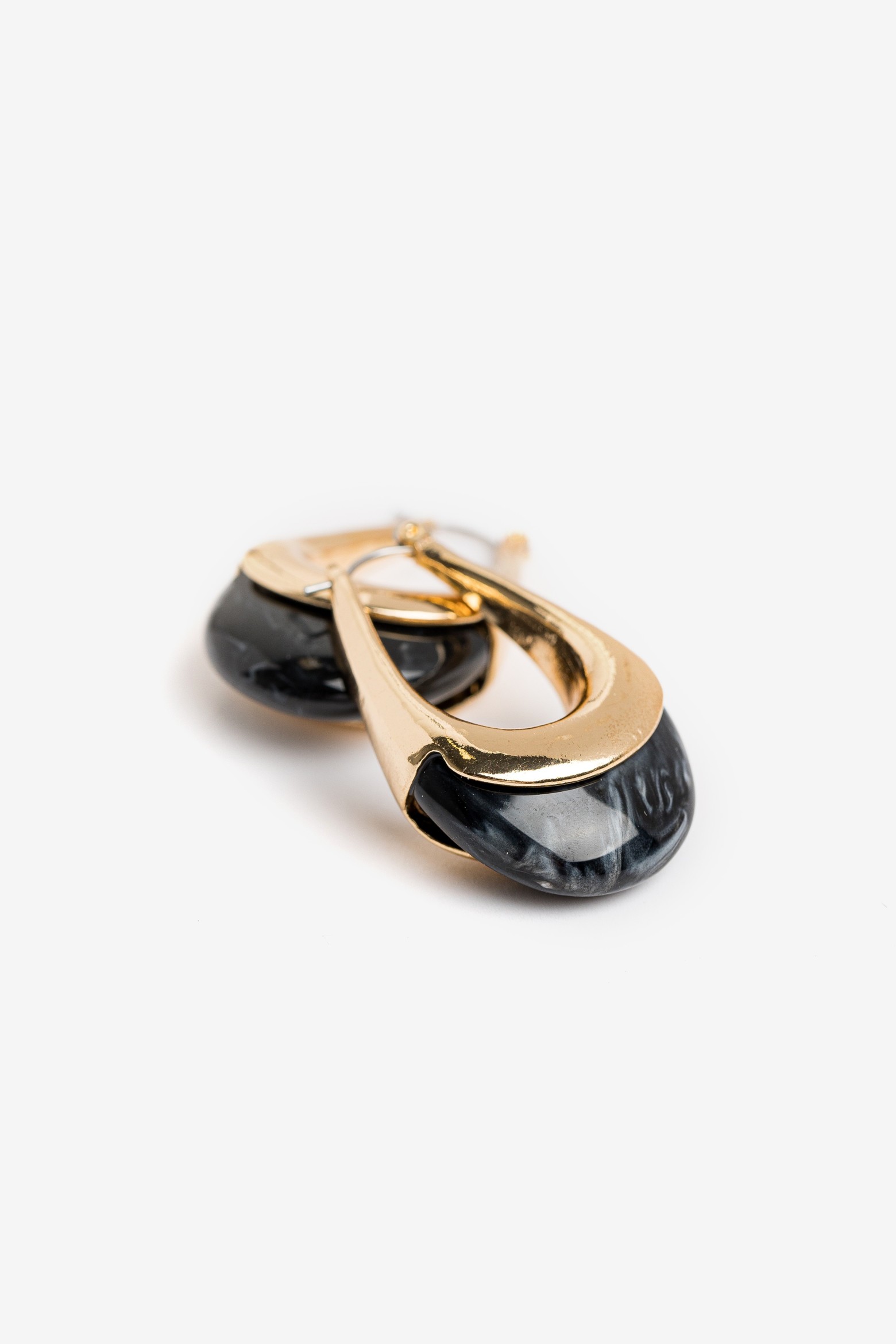 Chunky Gold Black Hoops