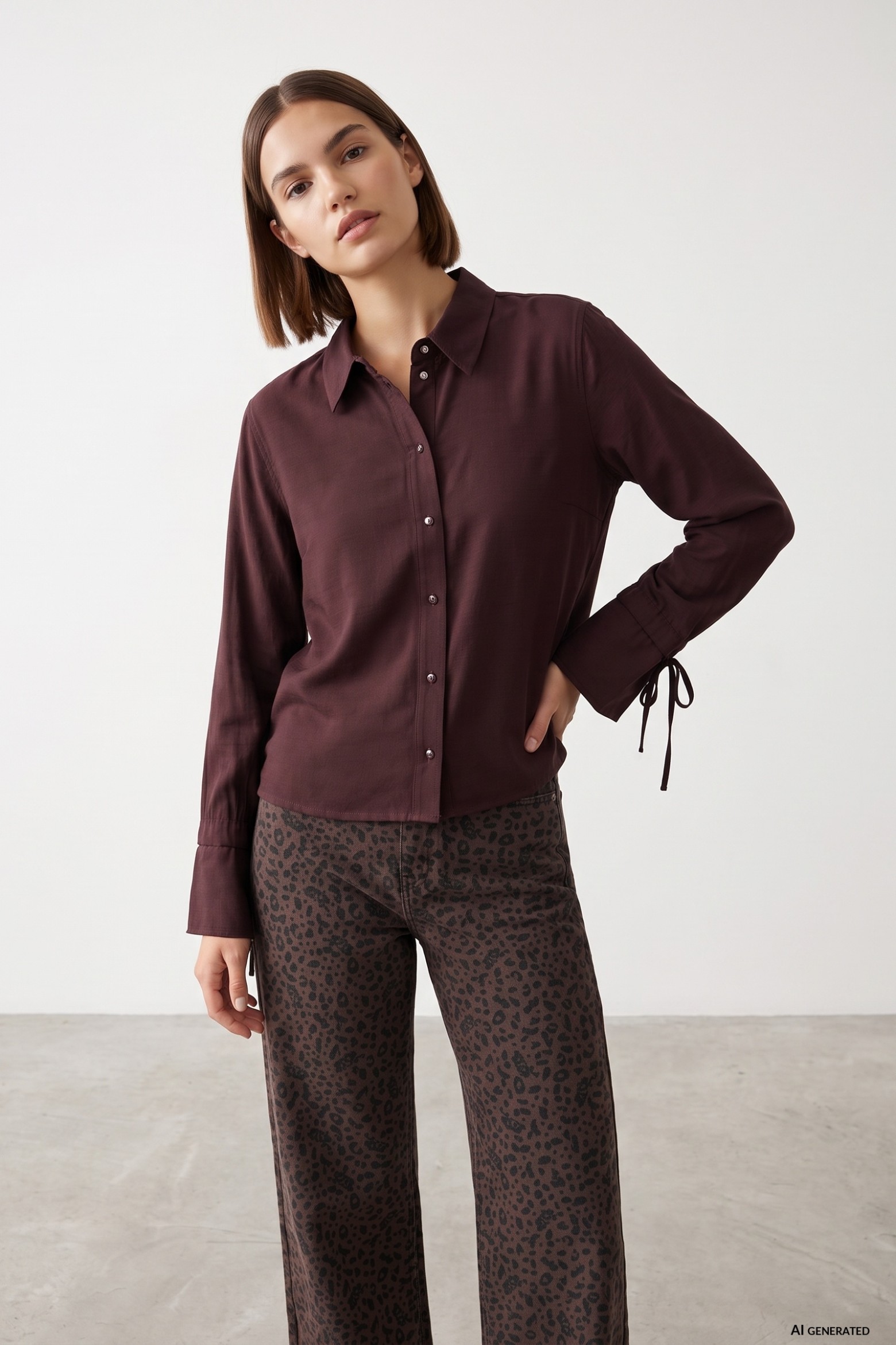 Loose Dark Wine Shirt
