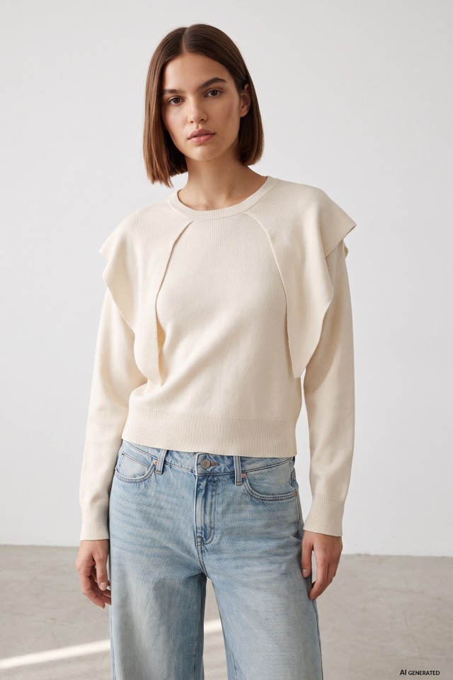 Beige Knit Relaxed Sweater