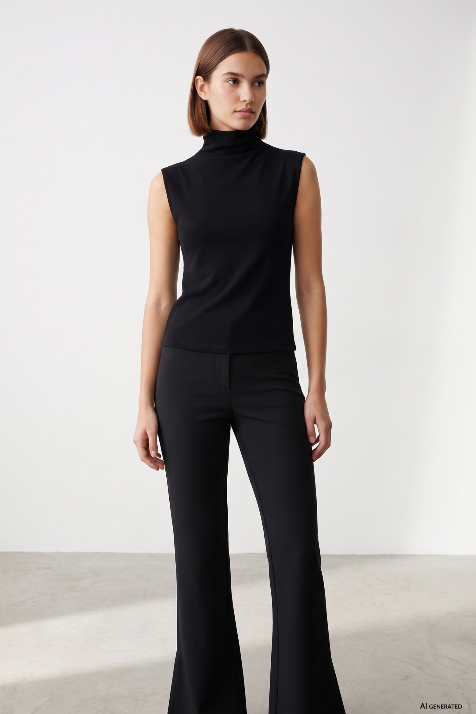 Black Slim Sleeveless T-shirt