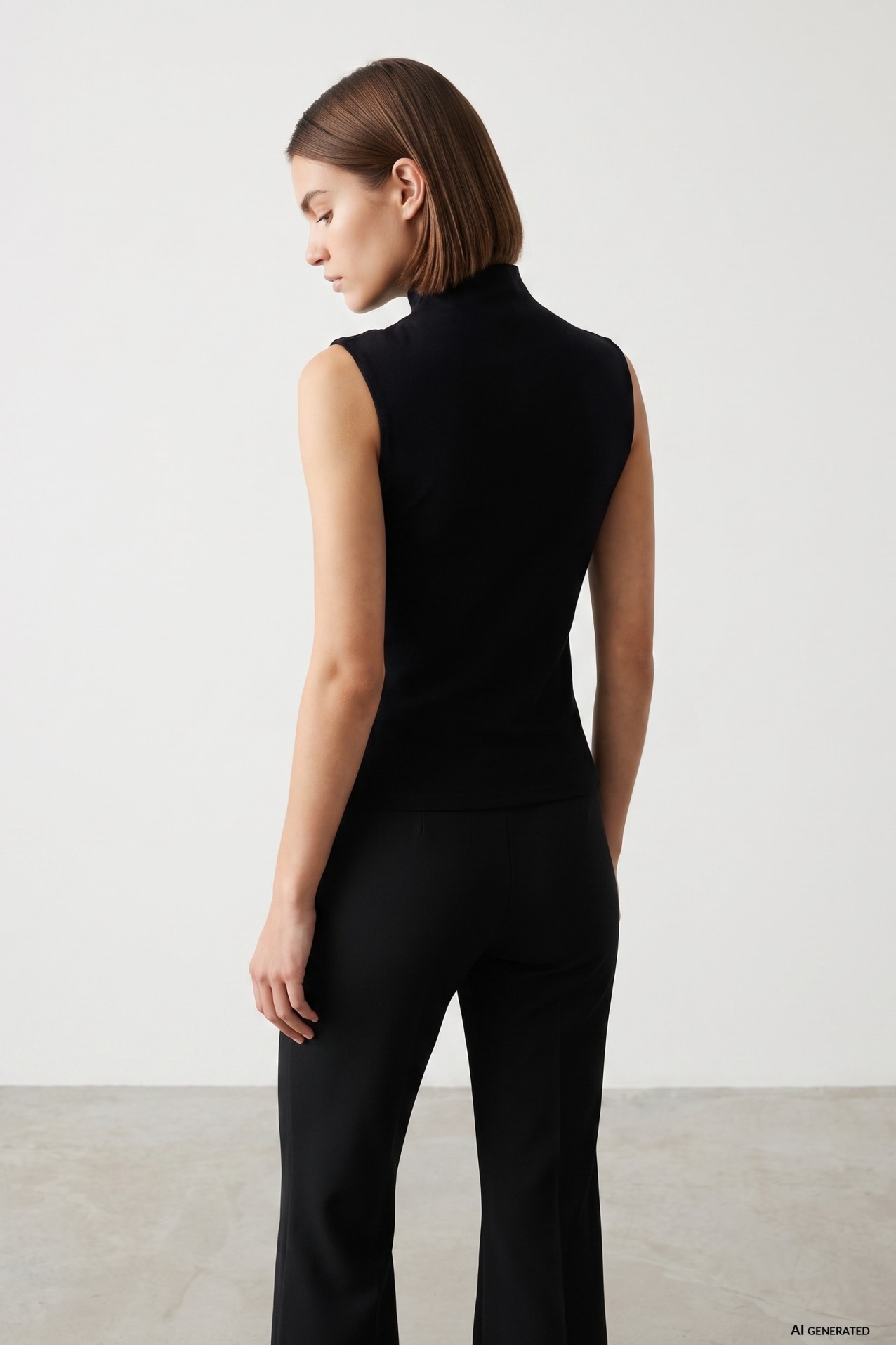 Black Slim Sleeveless T-shirt
