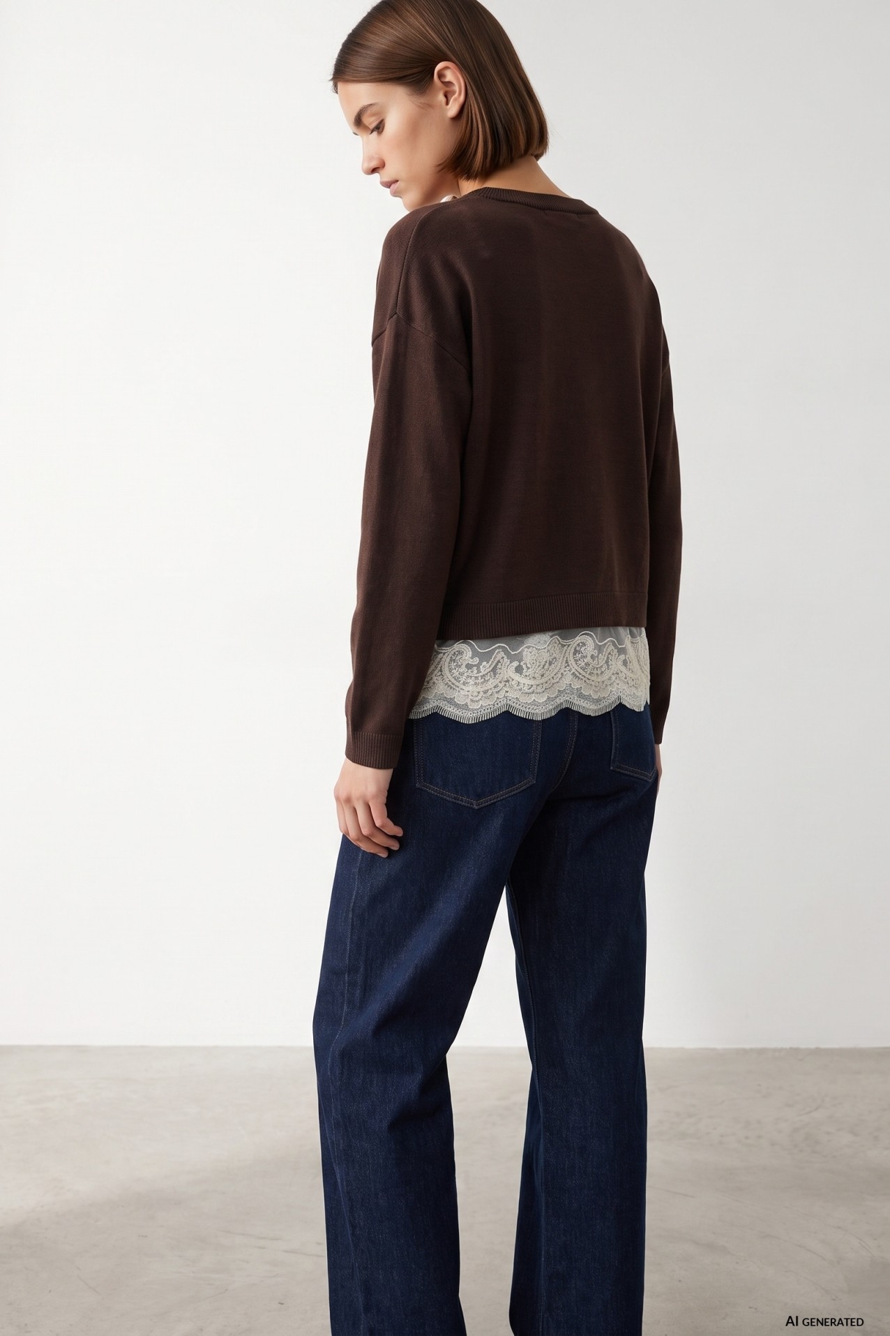 Brown Knit Regular Sweater