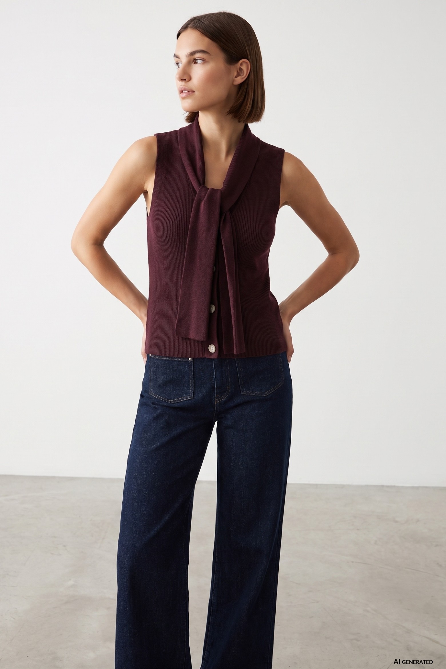 Wine Red Knit Vest