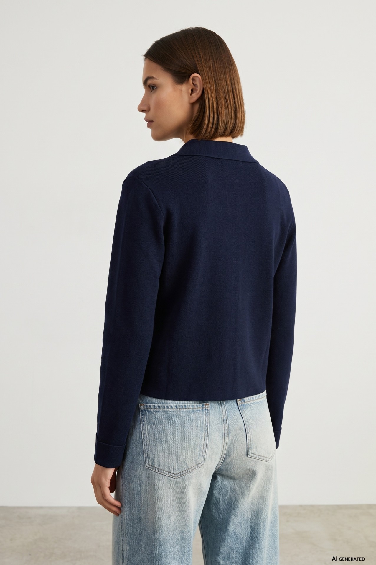 Cardigan azul tricotado regular